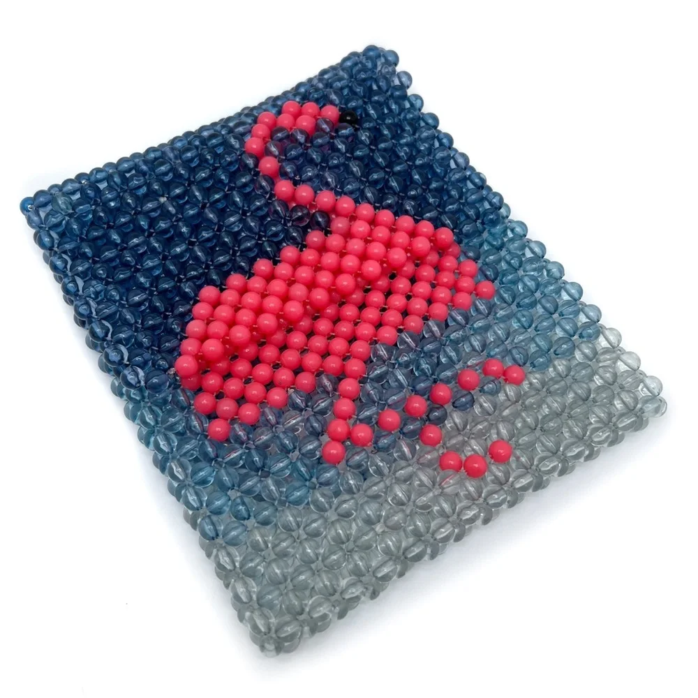 Crewcuts by J. Crew Girl’s Beaded Critter Crossbody Flamingo Bag Neon Carnation